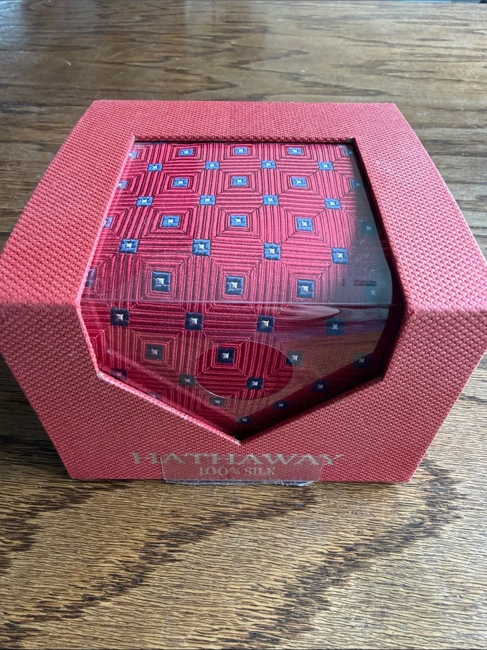 Classic Red Geometric Silk Tie - Men's Dress Accessory